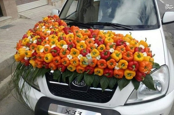 تزئین عجیب ماشین عروس در شیراز+ عکس