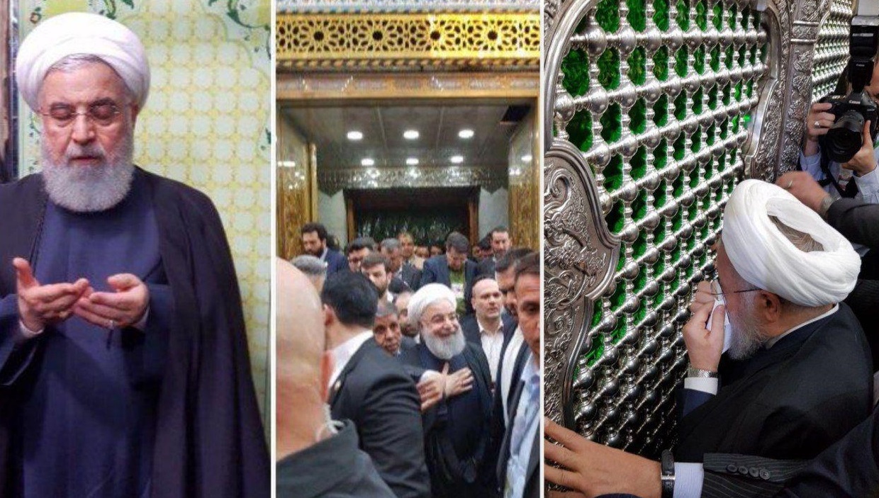 نخستین تصاویر از رئیس جمهور در حرم امام حسین علیه اسلام