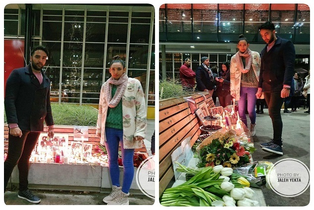 عکس/ کیمیا علیزاده در محل یادبود کشته شدگان پرواز اوکراین در دانشگاه آیندهوونِ هلند