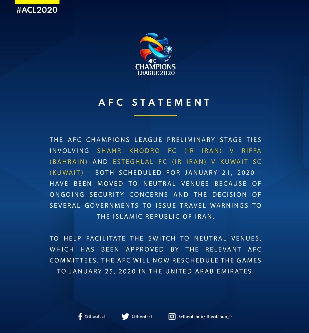 آخرین بیانیه AFC؛ پلی آف ایرانی‌ها در دبی