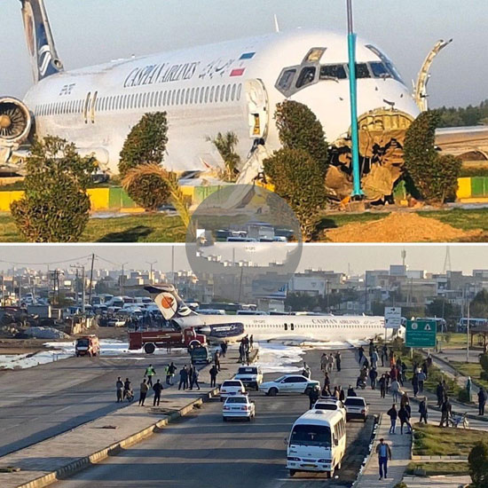 جزئیات حادثه فرود اضطراری و خروج هواپیمای تهران ماهشهر از باند + عکس و فیلم