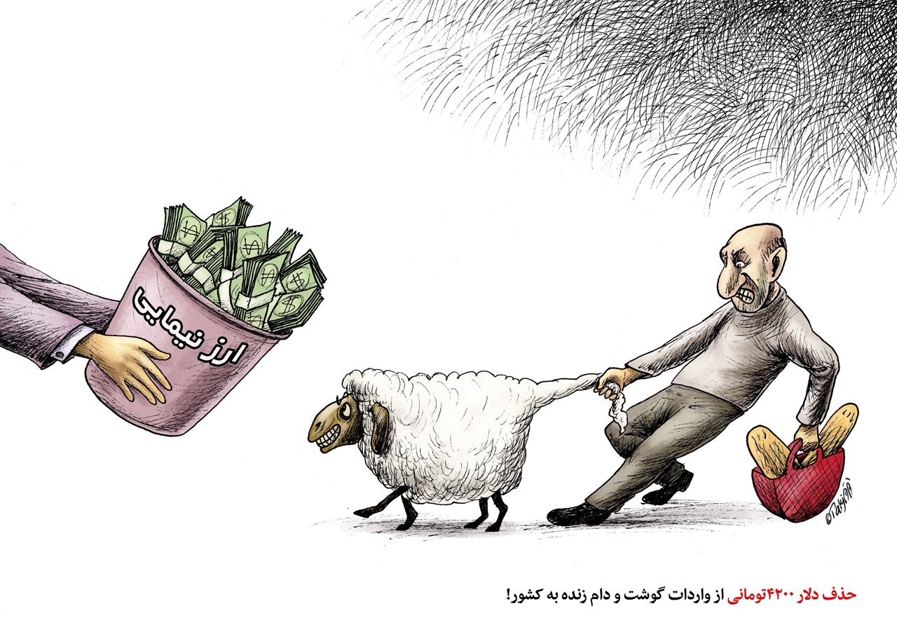 کاریکاتور/ حذف دلار 4200تومانی از واردات گوشت و دام زنده!