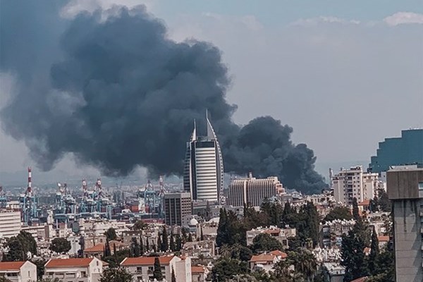 فیلم و عکس| حریق گسترده در شهر «حیفا» فلسطین اشغالی