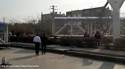 سقوط وحشتناک پل هوایی در مشهد