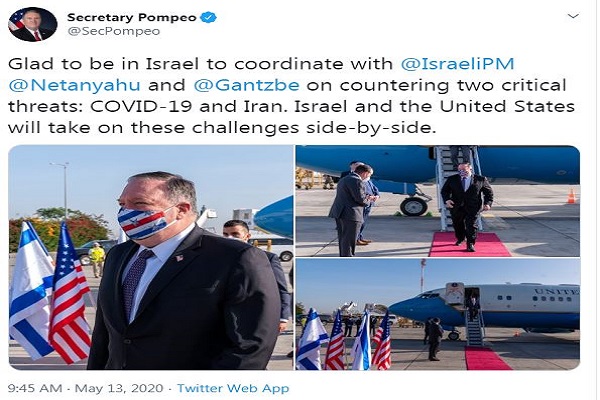 اظهارات پامپئو درباره همکاری با اسرائیل برای مهار تهدید ایران
