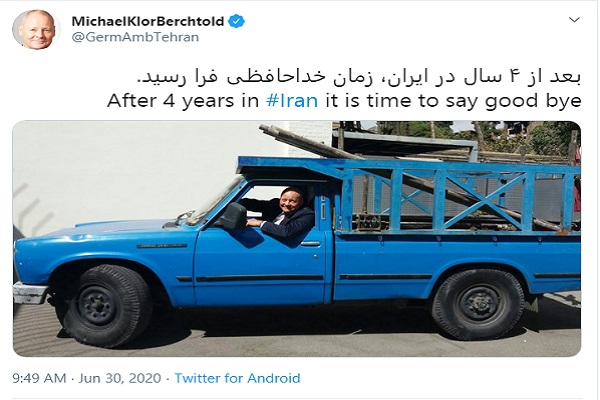 سفیر آلمان با نیسان آبی از ایران رفت+عکس