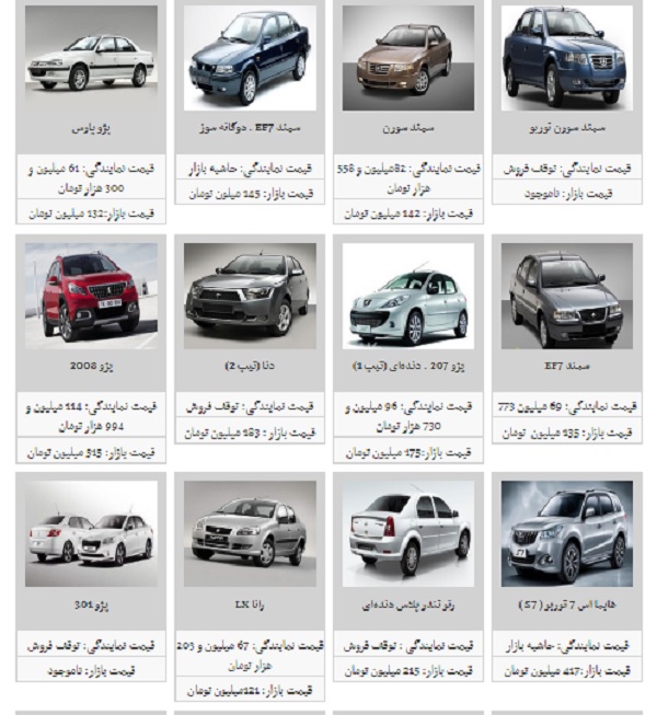 قیمت خودرو ایران خودرو قیمت روز خودرو امروز سه شنبه ۷ مرداد ۹۹