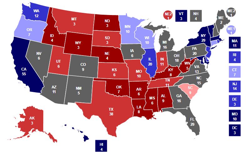 وضعیت انتخابات در ایالت های کلیدی آمریکا به نفع کدام نامزد است؟