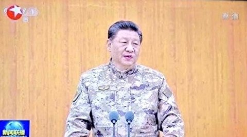 رئیس جمهور چین در لباس نظامی به آمریکا هشدار داد+ عکس