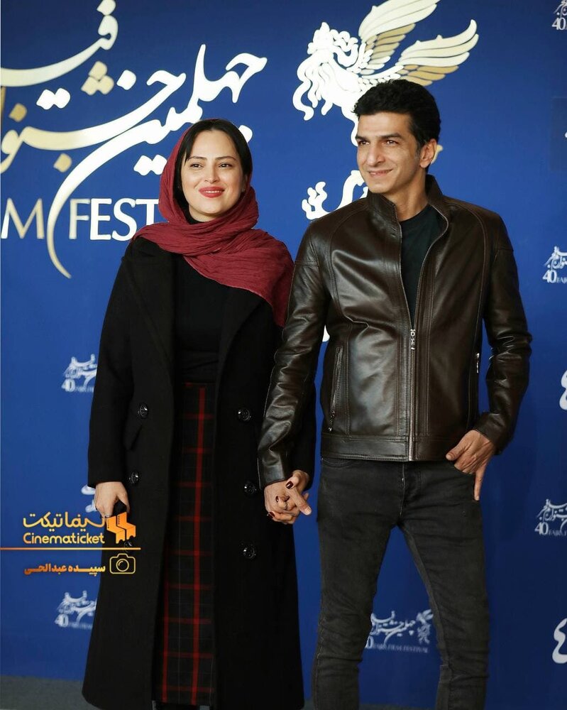 عکس عاشقانه خانم بازیگر و همسرش در جشنواره فیلم فجر