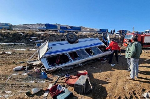 یک کشته در واژگونی مینی بوس در عجب شیر