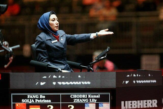 عکس | قضاوت داور زن ایران در المپیک ۲۰۲۰ توکیو