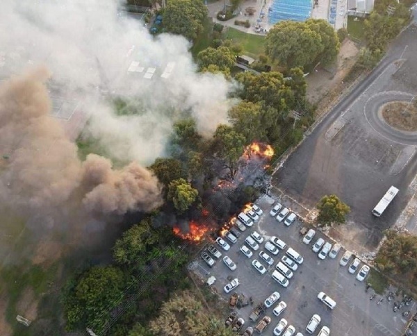 آتش‌سوزی بزرگ در شهر اشغالی «یافا» + عکس