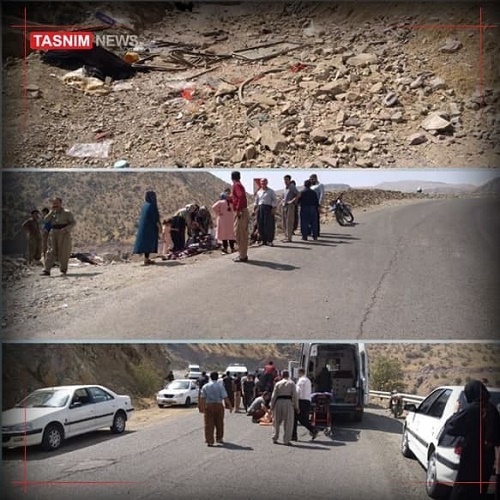 جزئیات حادثه واژگونی مینی بوس در کردستان/ ۲۲ نفر کشته و زخمی شدند+ عکس