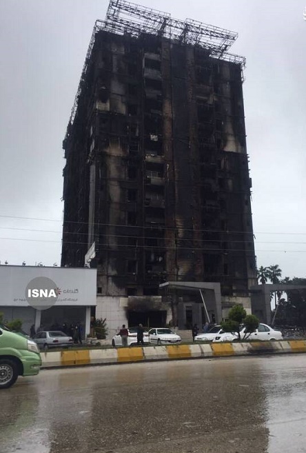 عکس| برج چالوس پس از آتش سوزی کامل