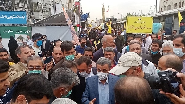 محمود احمدی نژاد در راهپیمایی روز قدس+ عکس