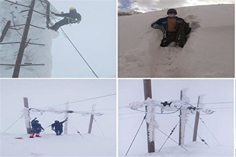بروز اختلال در شبکه برق در ۴ استان درپی بارش برف