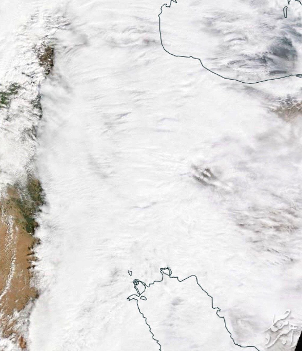 عکس / تصویر امروز ناسا از پوشش سنگین ابر‌های باران‌زا بر فراز ایران