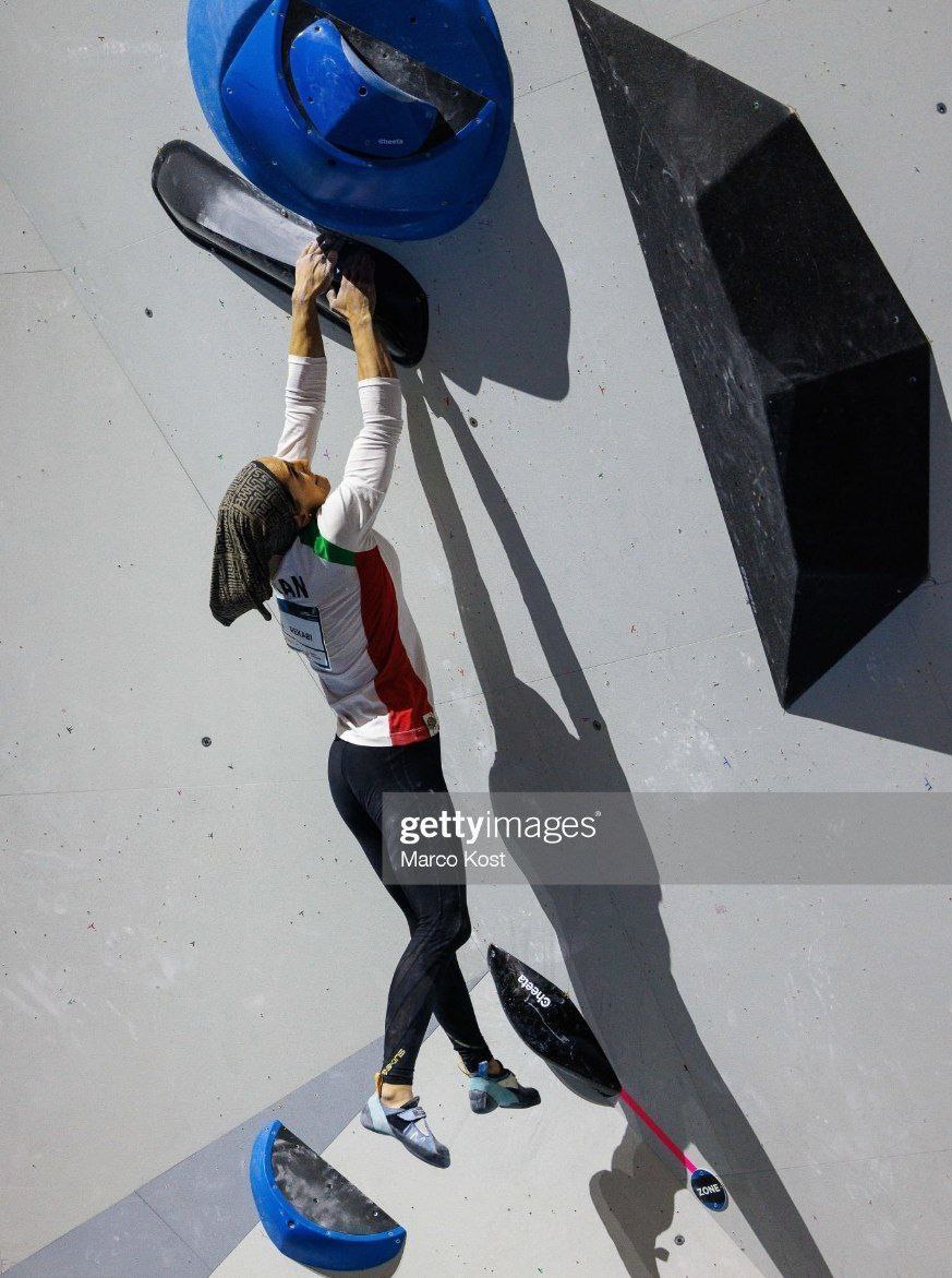 عکس| الناز رکابی در مسابقات سنگ‌نوردی قهرمانی جهان