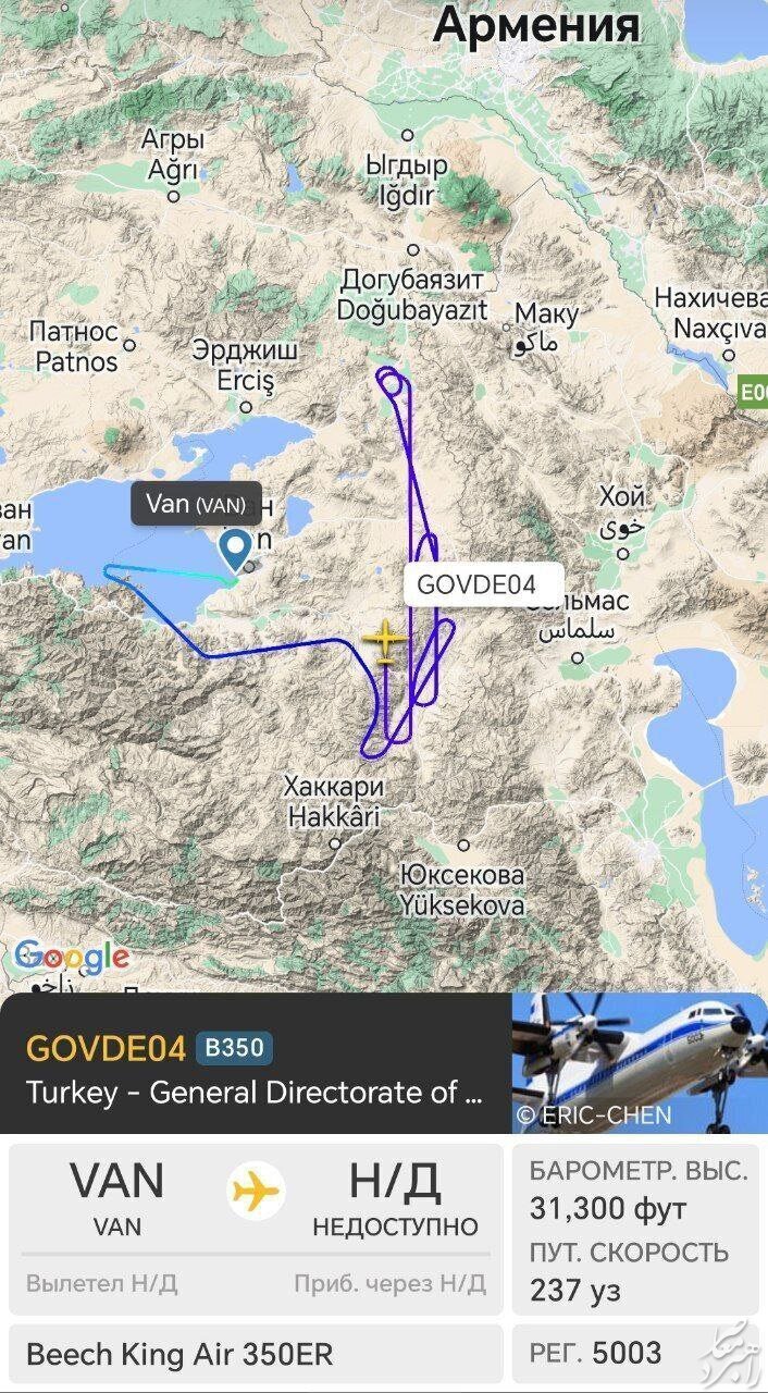 پرواز هواپیمای جاسوسی ترکیه در نزدیکی مرز‌های ایران + عکس
