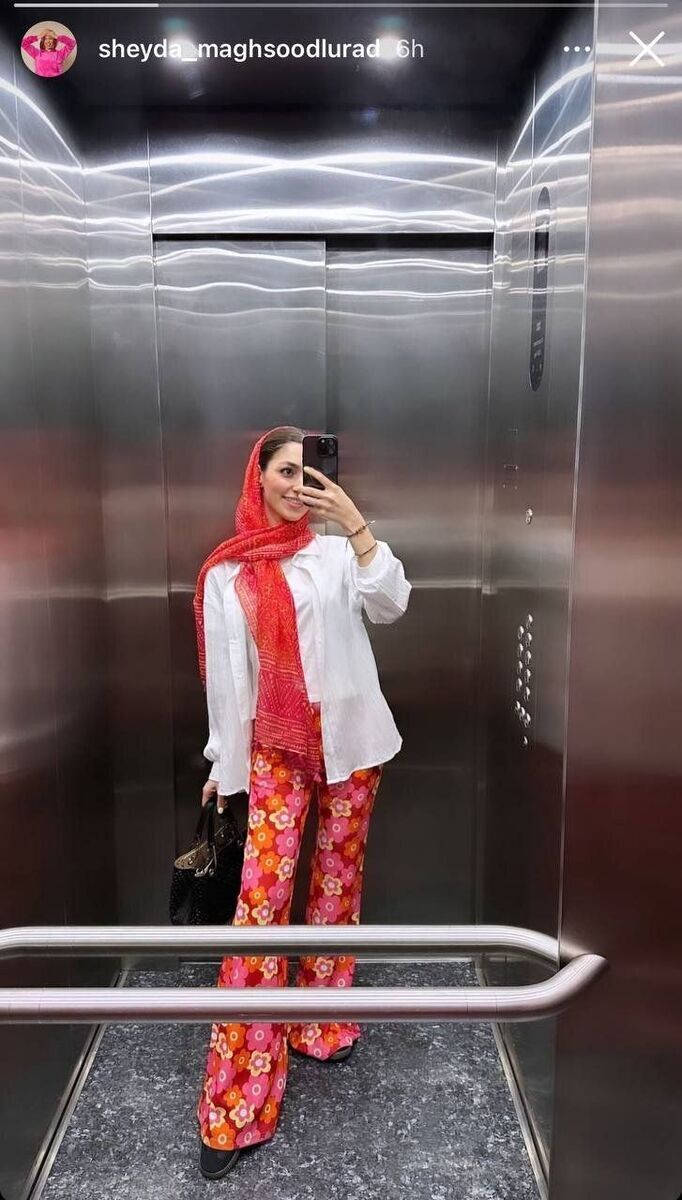 عکس جدید همسر ایرانی ژوزه مورایس در آسانسور