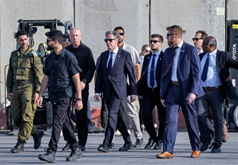 بازدید وزیر خارجه آمریکا از یک گذرگاه کلیدی در غزه