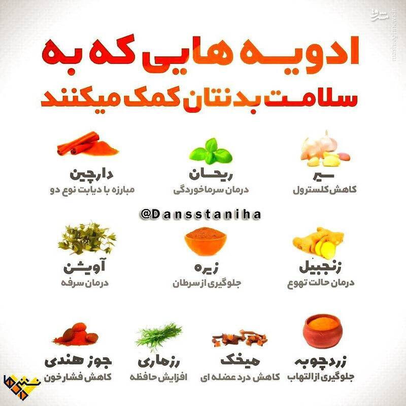 اینفوگرافیک/ ادویه‌هایی که به سلامت بدنتان کمک می‌کند