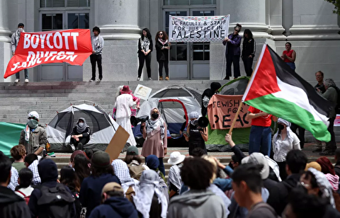 تداوم اعتراضات دانشجویی گسترده در آمریکا از سوی حامیان فلسطین