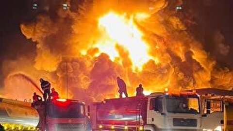 آتش‌سوزی گسترده در پالایشگاه نفت در أربیل