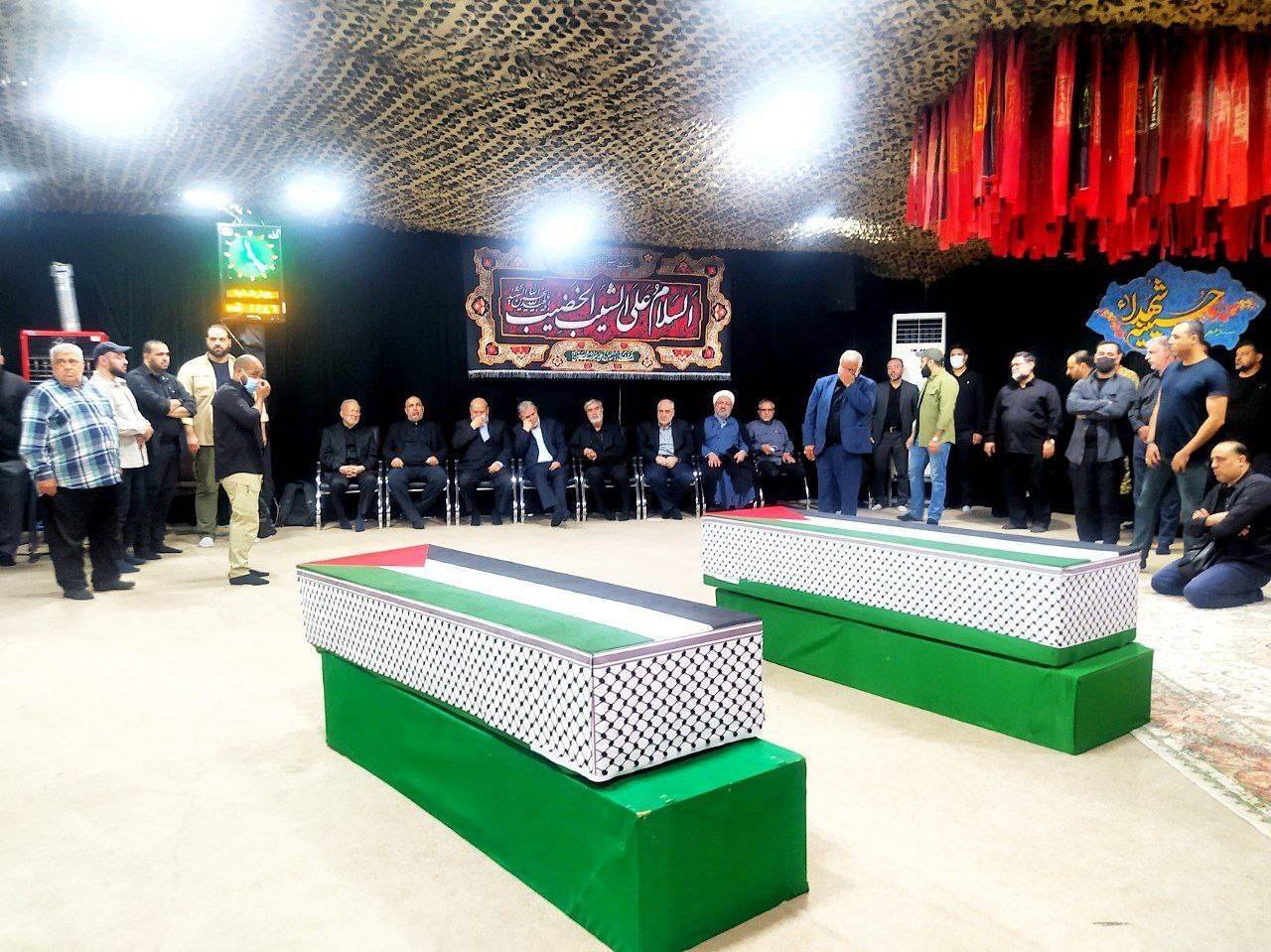 مراسم وداع با شهید هنیه و محافظش در معراج شهدای تهران + عکس