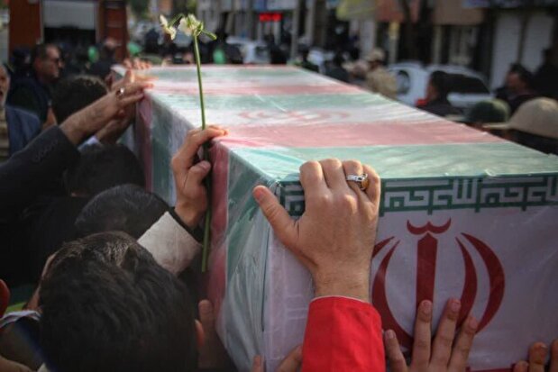 تصاویر/ مراسم تشییع پیکر مطهر ۹ شهید امنیت اغتشاشات- قزوین