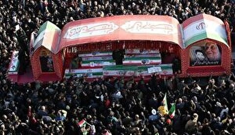 مراسم تشییع پیکر مطهر شهدای جنایات اخیر رژیم صهیونیستی - آمریکایی آغاز شد