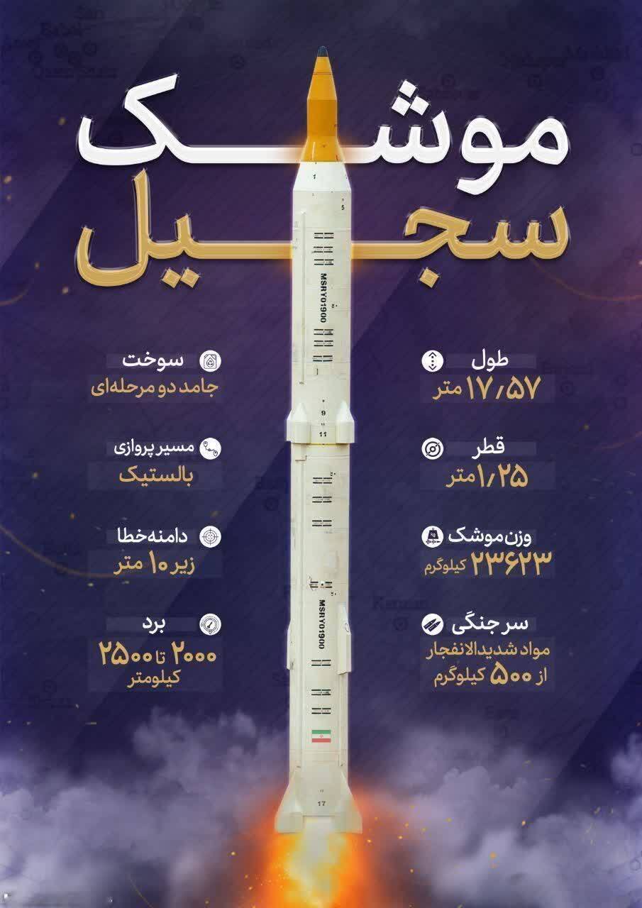 عکس/ موشک ۱۷.۵ متری سجیل که امروز برای اولین بار استفاده شد