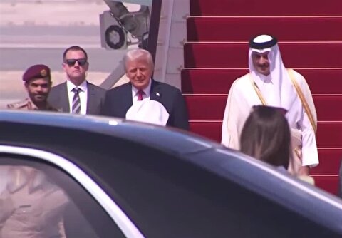 ترامپ وارد دوحه شد/ استقبال گرم امیر قطر از رئیس‌جمهور آمریکا