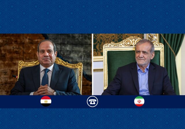گفت‌وگوی تلفنی مسعود پزشکیان و رئیس جمهور مصر