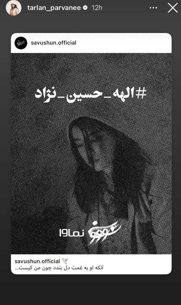 واکنش ترلان پروانه به قتل تلخ الهه حسین‌نژاد + عکس