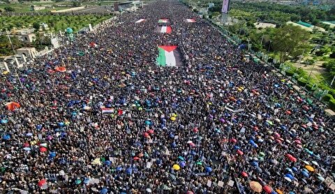 راهپیمایی میلیون‌ها یمنی در حمایت از مردم غزه