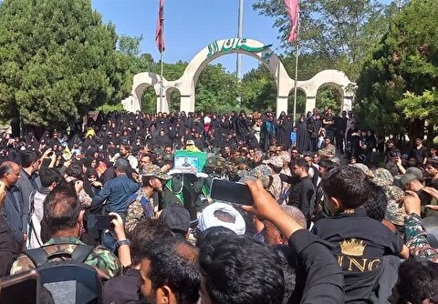 تشییع باشکوه پیکر ۳ شهید حمله اسرائیل در گرگان