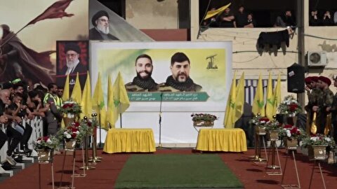 تشییع پیکر محافظ شهید سید حسن نصرالله در بیروت + فیلم