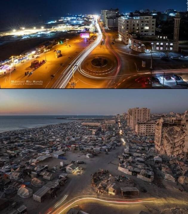 عکس/ نوار غزه قبل و بعد از حملات صهیونیست‌ها