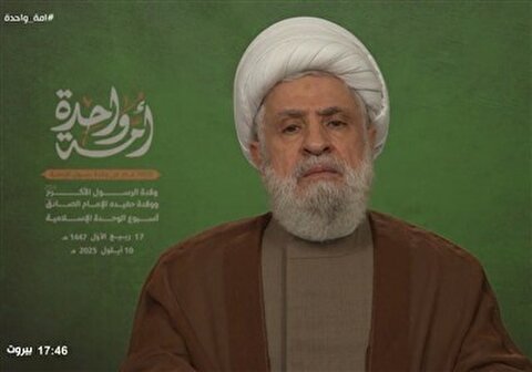 دبیرکل حزب الله لبنان: حمایت ایران از فلسطین، از مهم‌ترین شاخص‌های وحدت اسلامی است