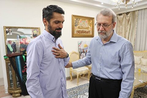 دیدار لاریجانی با خانواده شهید سردار مهدی ربانی