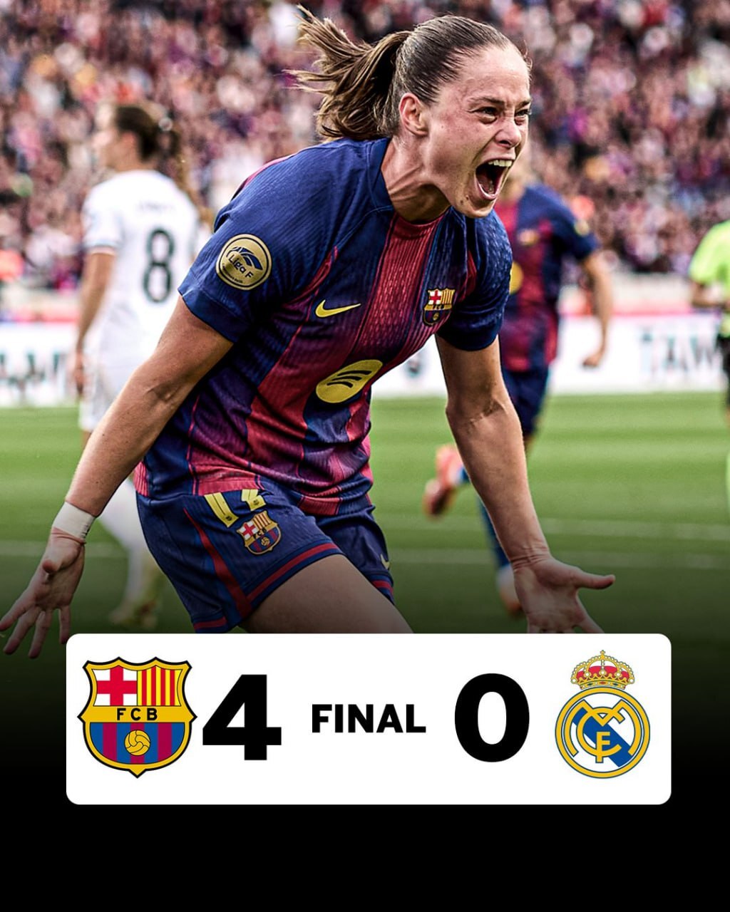 پیروزی مقتدرانه بارسلونا در الکلاسیکو زنان