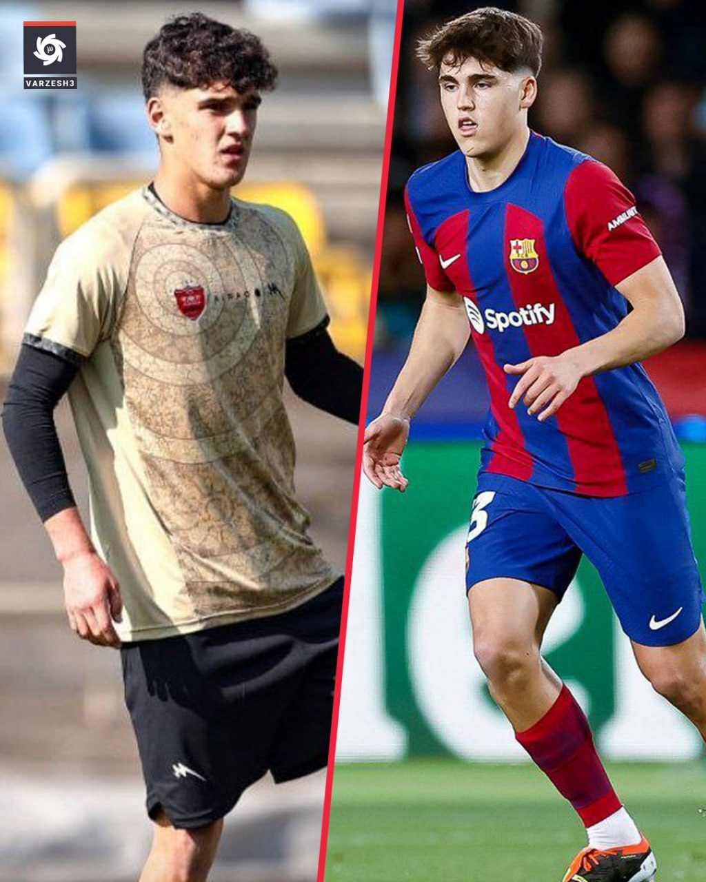 شباهت عجیب مهدی حسینی بازیکن آکادمی پرسپولیس به ستاره بارسلونا + عکس