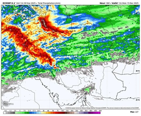 آغاز بارش‌های سنگین از فردا / هشدار سرمای شدید از چهارشنبه