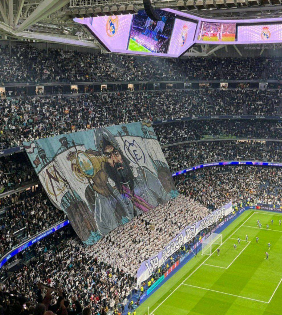 عکس / تیفوی هواداران رئال‌مادرید در سانتیاگو برنابئو