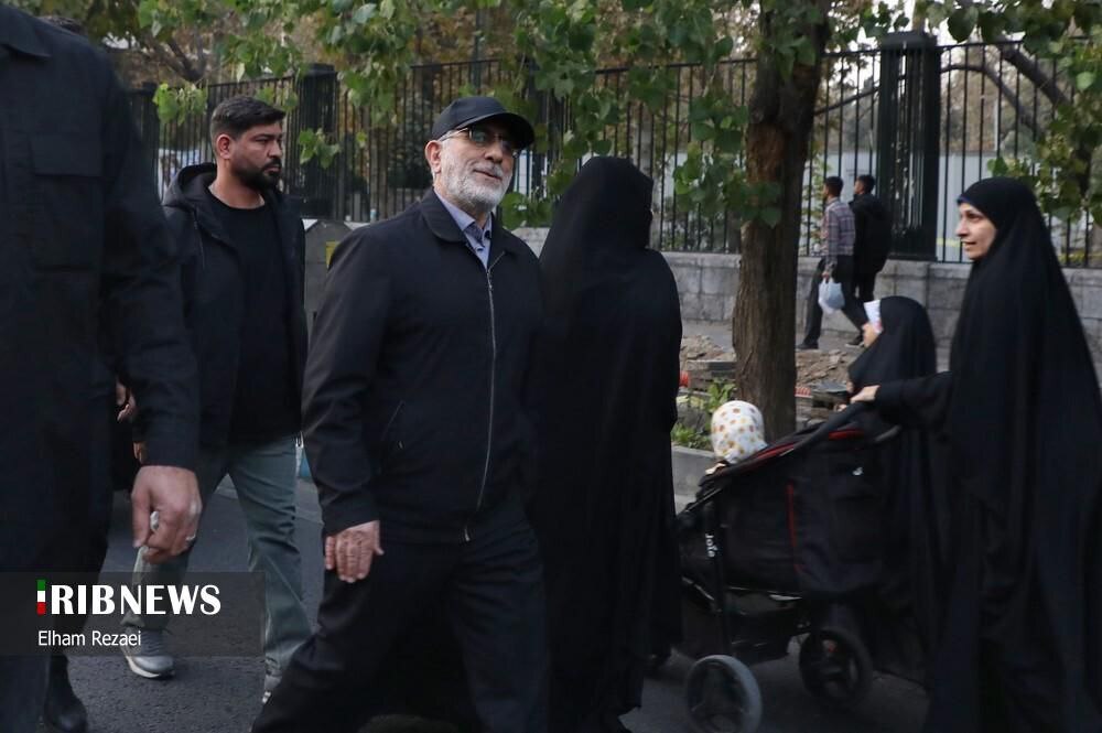 عکس/ حضور سردار قاآنی در تجمع امروز حجاب