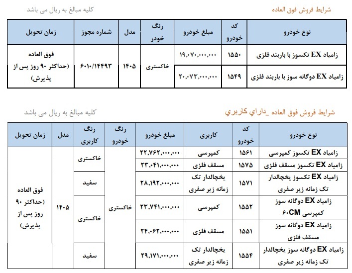 فروش فوق العاده محصولات زامیاد / مرحله جدید فروش نقدی وانت نیسان زامیاد EX