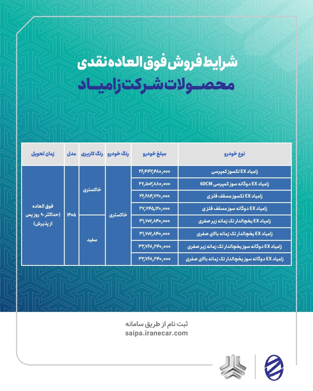 فروش فوق العاده نقدی زامیاد ۱۴۰۵ | زمان ثبتنام و جزییات کامل فروش فوق العاده نقدی زامیاد ۱۴۰۵ | زمان ثبتنام و جزییات کامل