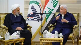 دیدار هیأت اعزامی رهبر انقلاب با رئیس الحشد الشعبی در عراق